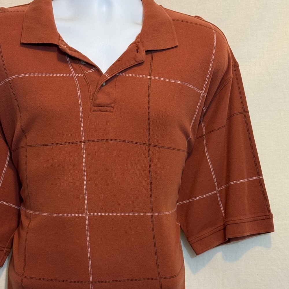 E-2 Men’s Austin Clothing Company Brown & Cream Short Sleeve Polo Shirt - Picture 4 of 15